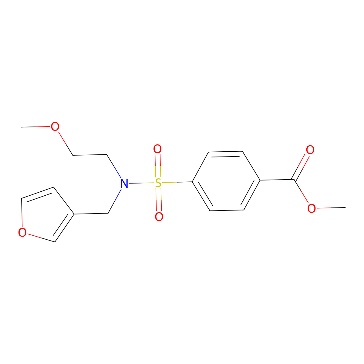 methyl 4-(N-(furan-3-ylmethyl)-N-(2-methoxyethyl)sulfamoyl)benzoate molecular structure, CAS 1421458-17-4