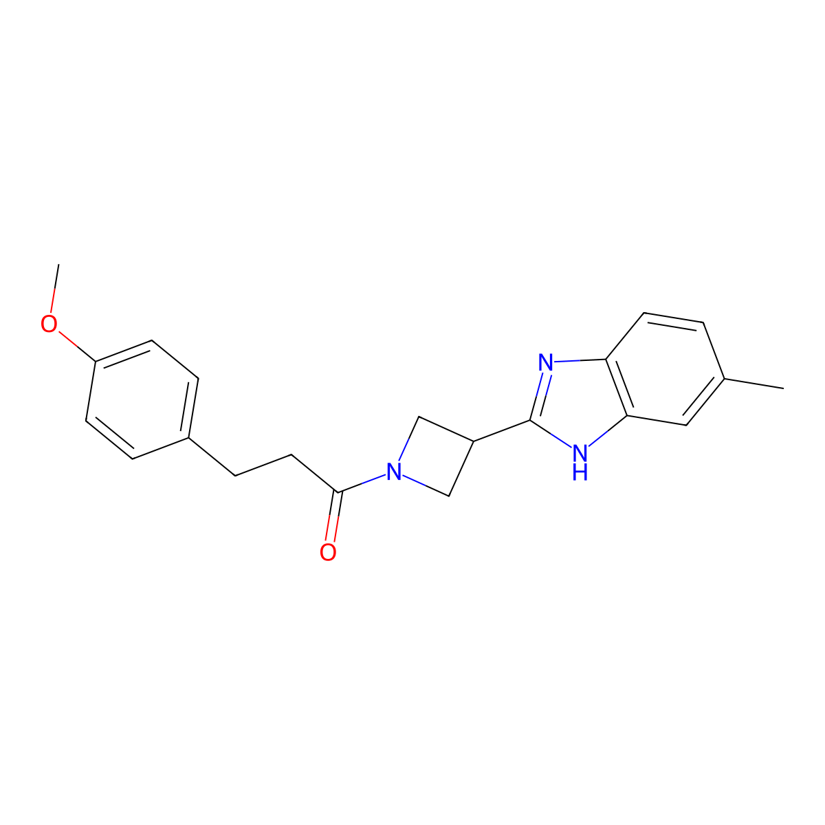 3-(4-methoxyphenyl)-1-(3-(5-methyl-1H-benzo[d]imidazol-2-yl)azetidin-1-yl)propan-1-one molecular structure, CAS 1421458-21-0
