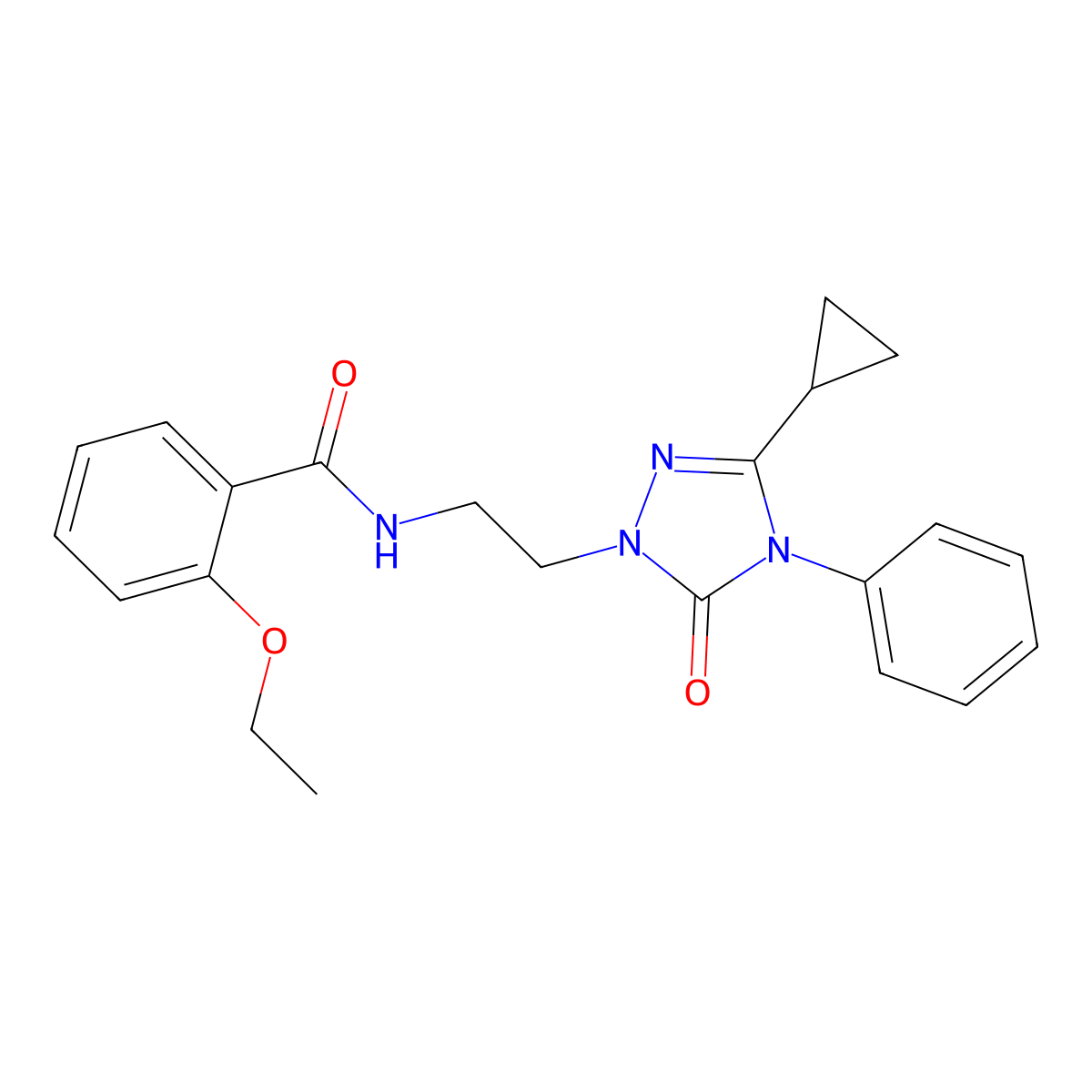 N-(2-(3-cyclopropyl-5-oxo-4-phenyl-4,5-dihydro-1H-1,2,4-triazol-1-yl)ethyl)-2-ethoxybenzamide molecular structure, CAS 1421458-24-3