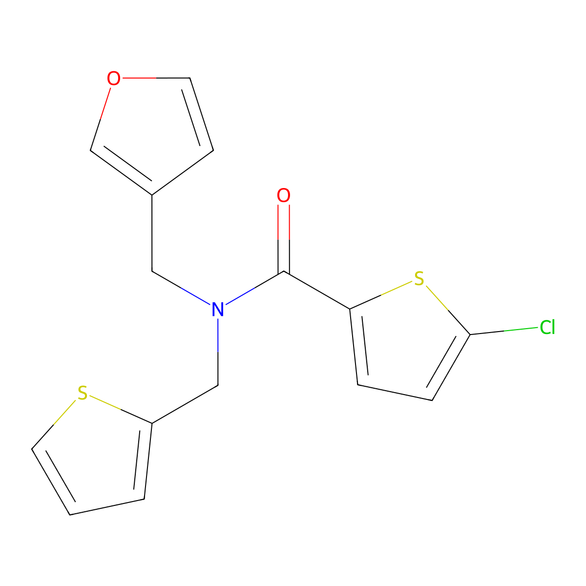 5-chloro-N-(furan-3-ylmethyl)-N-(thiophen-2-ylmethyl)thiophene-2-carboxamide molecular structure, CAS 1421458-26-5