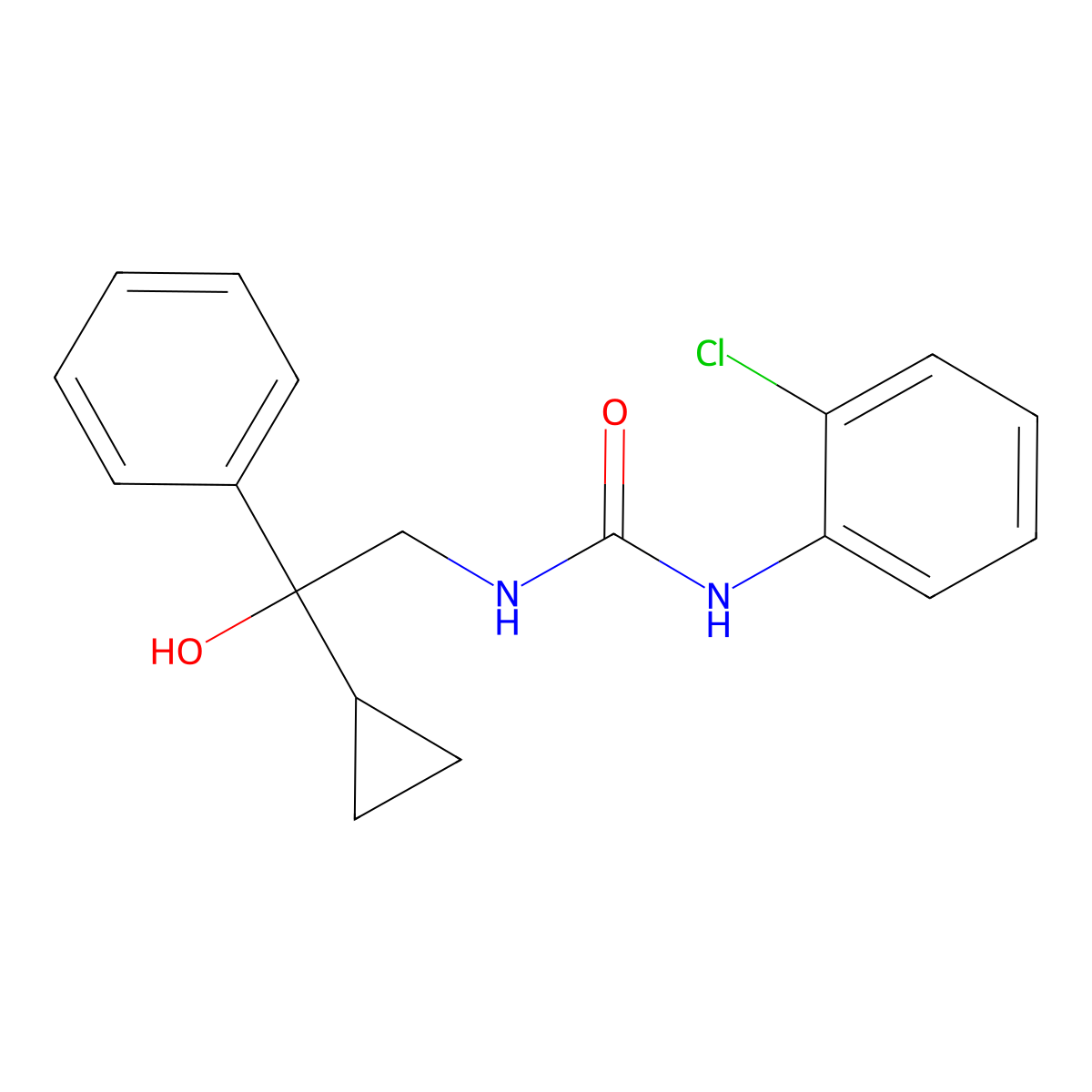 1-(2-Chlorophenyl)-3-(2-cyclopropyl-2-hydroxy-2-phenylethyl)urea molecular structure, CAS 1421458-27-6