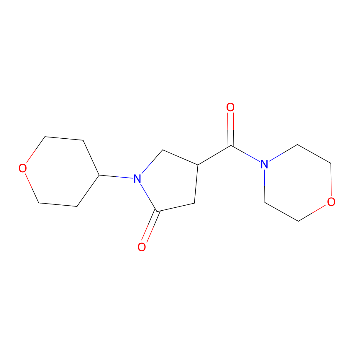 4-(morpholine-4-carbonyl)-1-(tetrahydro-2H-pyran-4-yl)pyrrolidin-2-one molecular structure, CAS 1421458-29-8