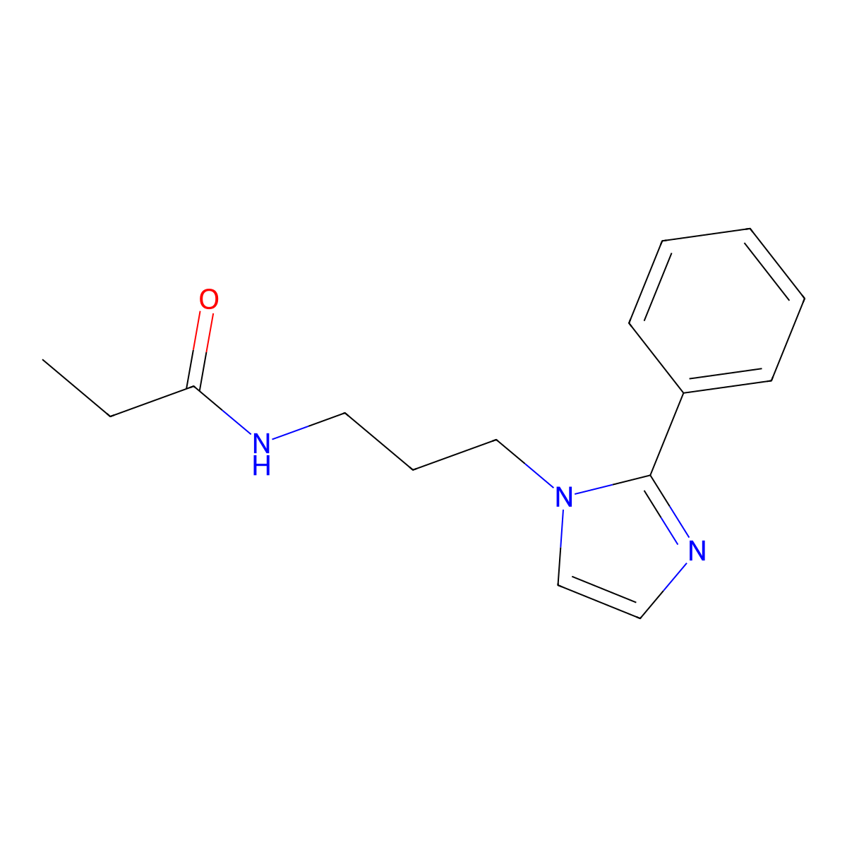 N-(3-(2-phenyl-1H-imidazol-1-yl)propyl)propionamide molecular structure, CAS 1421458-35-6