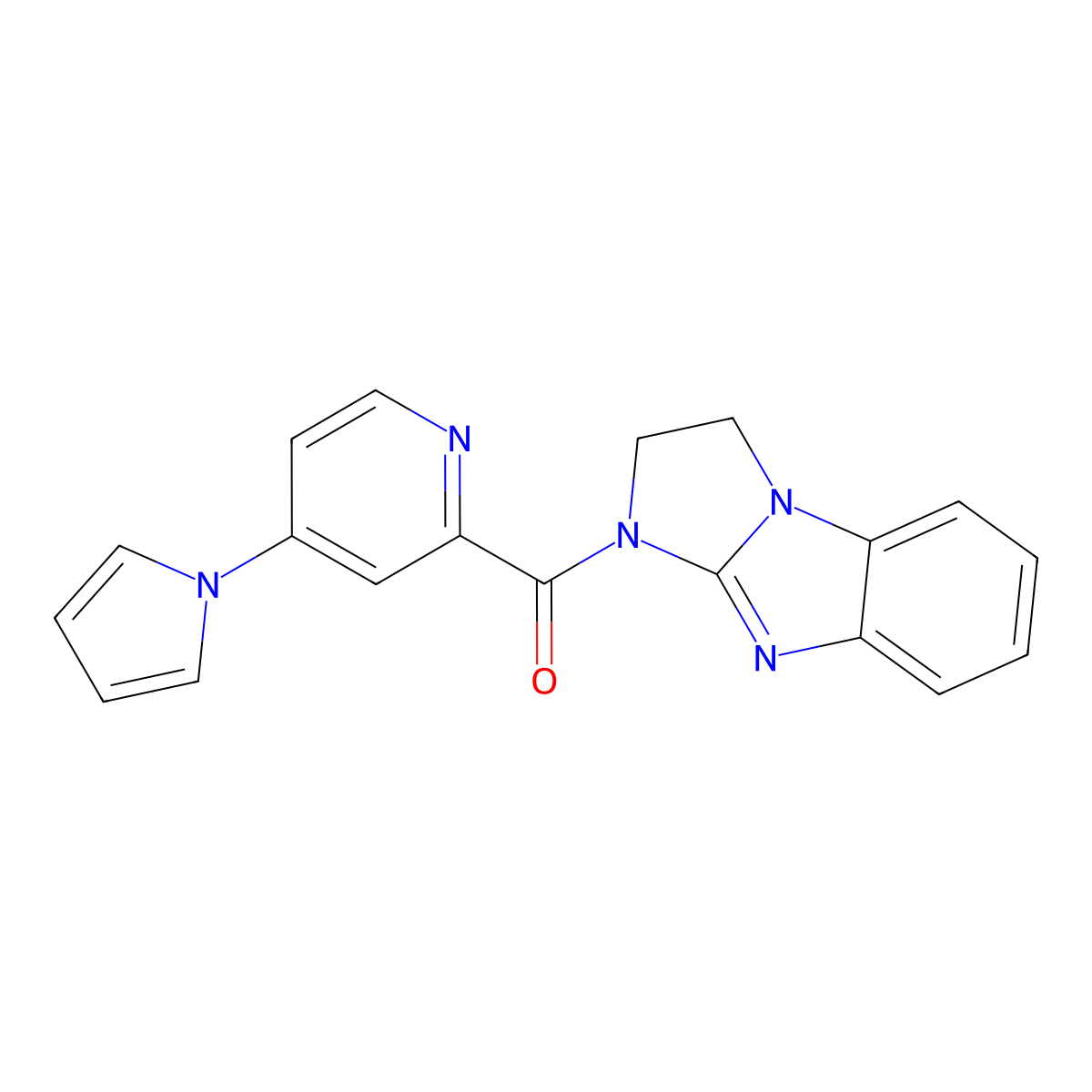 5-[4-(1H-pyrrol-1-yl)pyridine-2-carbonyl]-2,5,7-triazatricyclo[6.4.0.0^{2,6}]dodeca-1(8),6,9,11-tetraene molecular structure, CAS 1421458-46-9