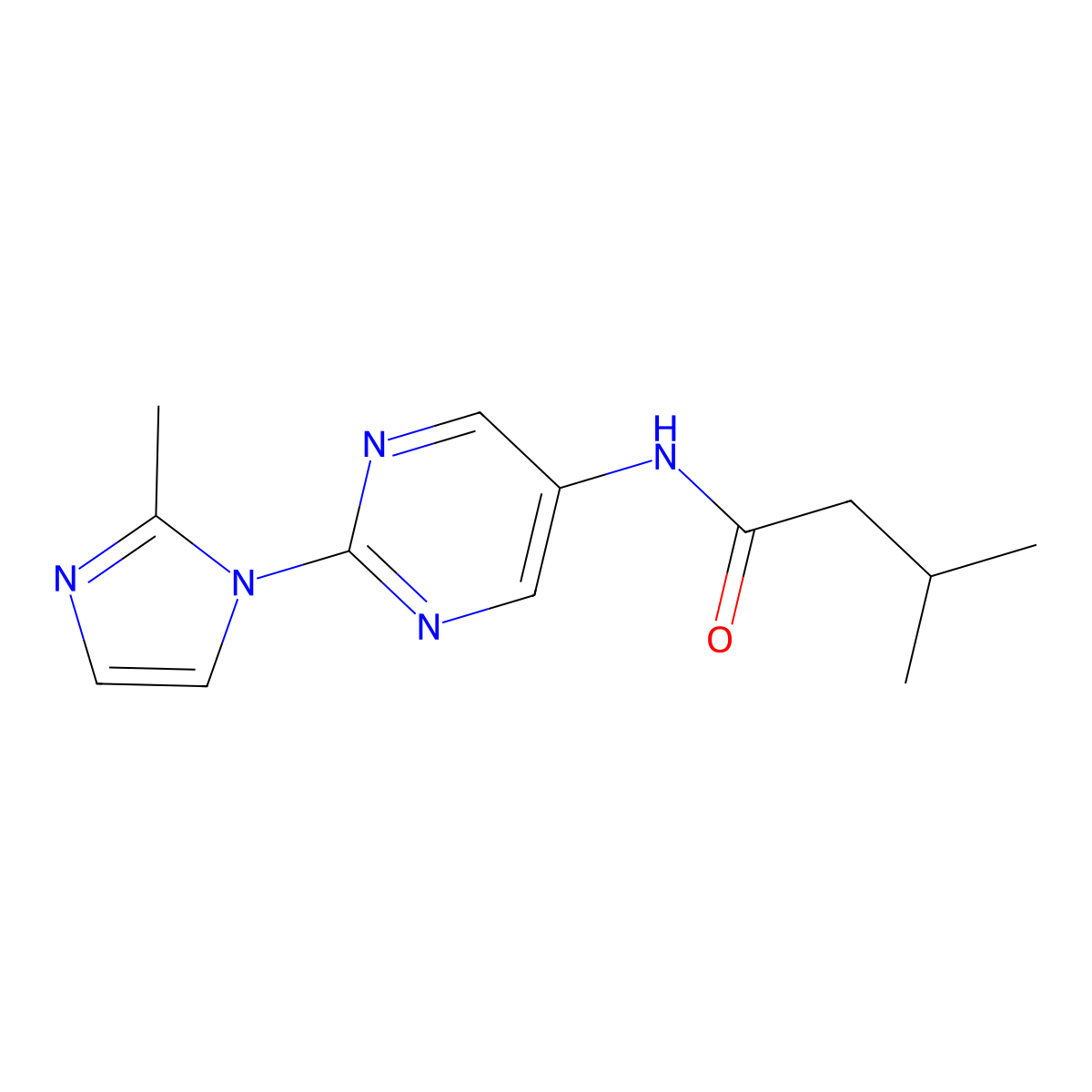 3-methyl-N-[2-(2-methyl-1H-imidazol-1-yl)pyrimidin-5-yl]butanamide molecular structure, CAS 1421458-52-7