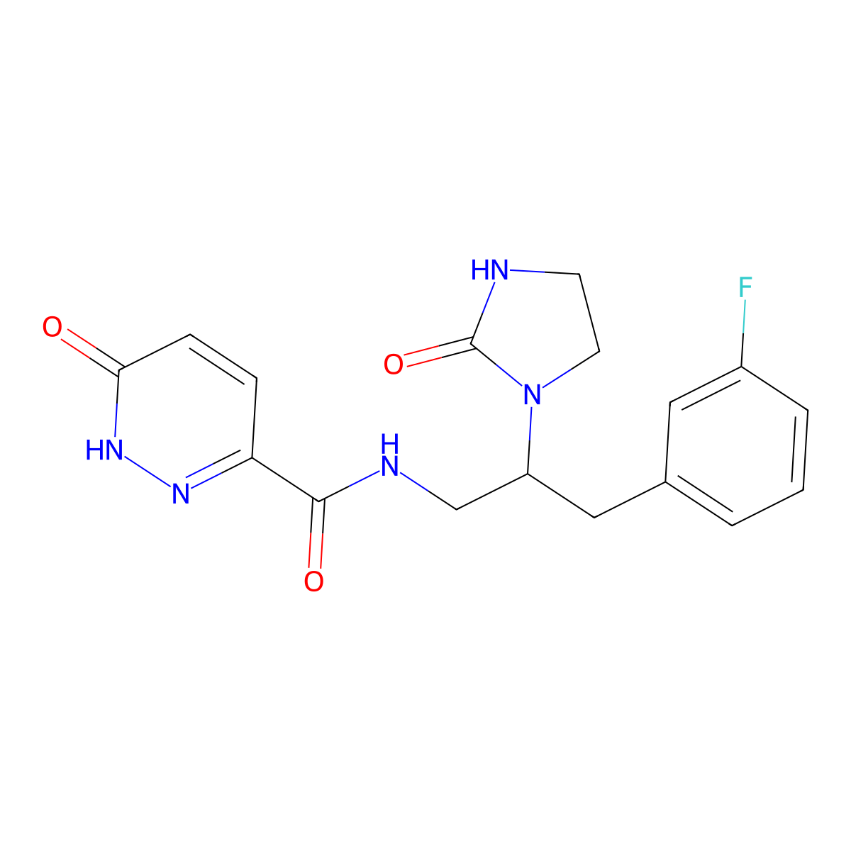 N-(3-(3-fluorophenyl)-2-(2-oxoimidazolidin-1-yl)propyl)-6-oxo-1,6-dihydropyridazine-3-carboxamide molecular structure, CAS 1421458-56-1