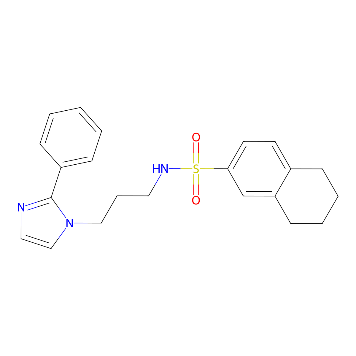 N-[3-(2-phenyl-1H-imidazol-1-yl)propyl]-5,6,7,8-tetrahydronaphthalene-2-sulfonamide molecular structure, CAS 1421458-58-3