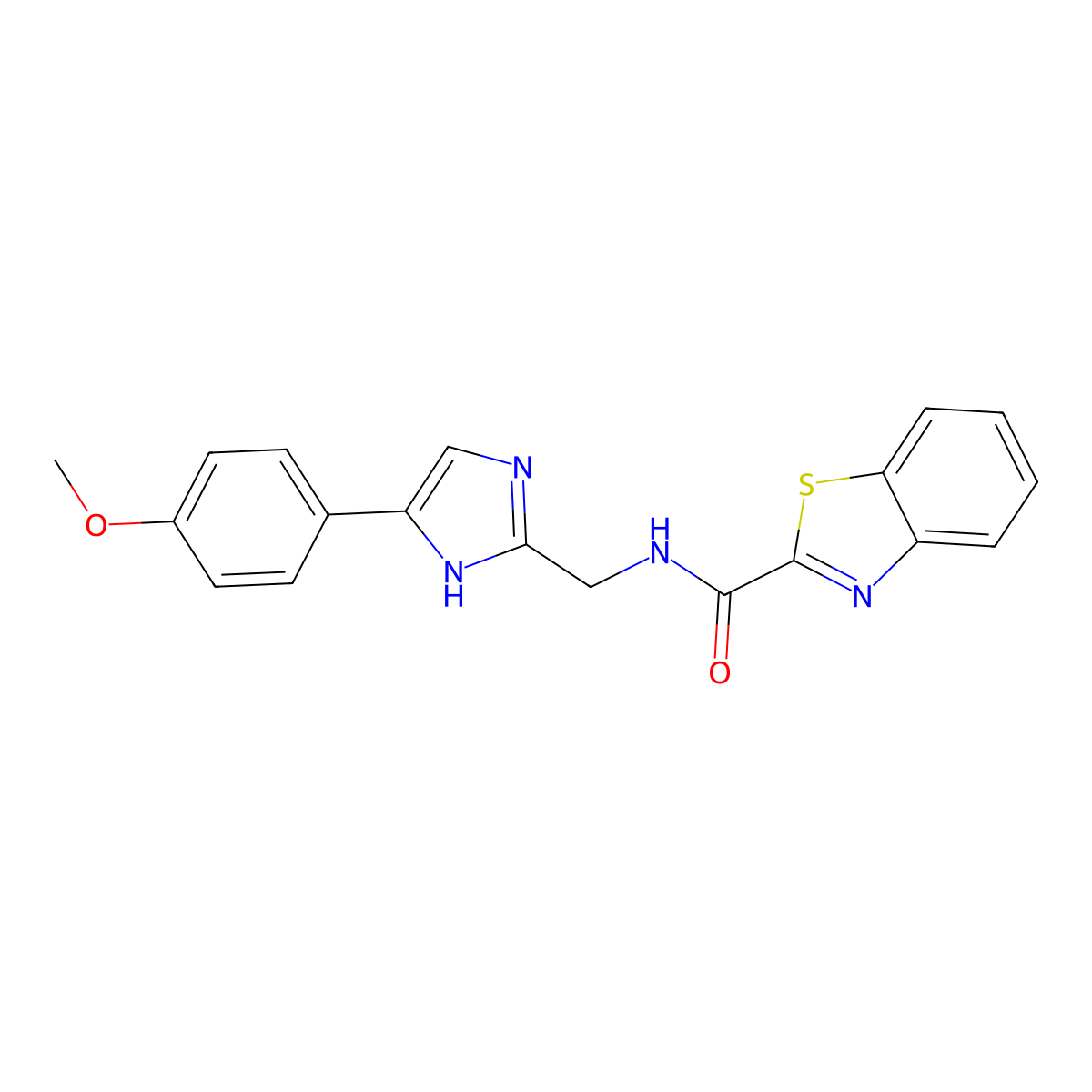 N-((4-(4-methoxyphenyl)-1H-imidazol-2-yl)methyl)benzo[d]thiazole-2-carboxamide molecular structure, CAS 1421458-61-8