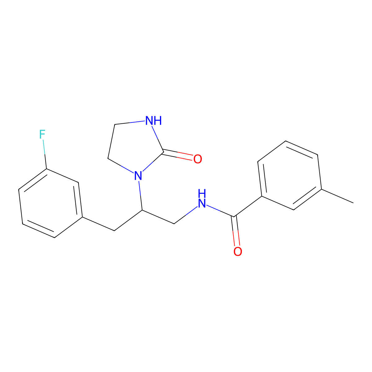N-[3-(3-Fluorophenyl)-2-(2-oxoimidazolidin-1-YL)propyl]-3-methylbenzamide molecular structure, CAS 1421458-64-1