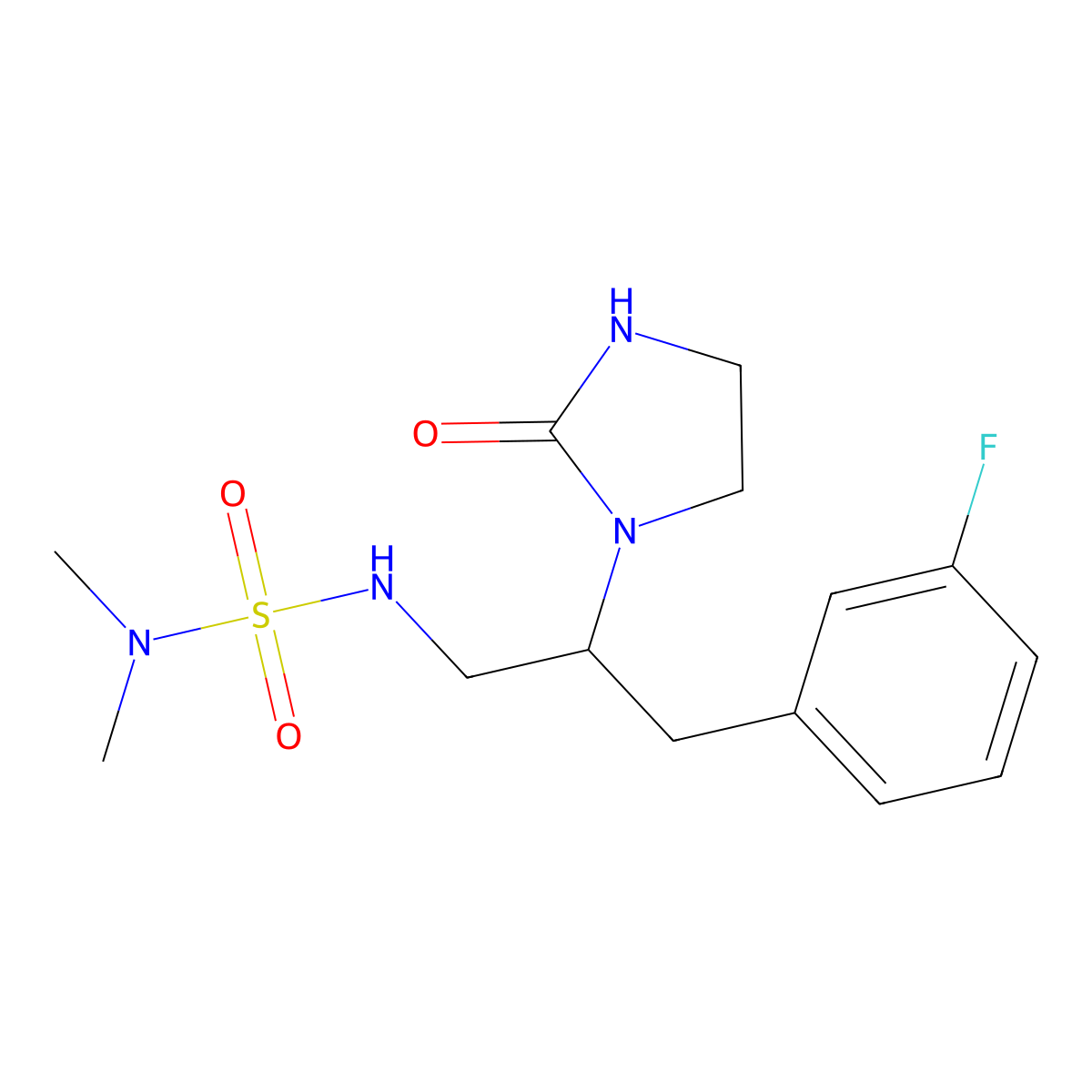 1-{1-[(Dimethylsulfamoyl)amino]-3-(3-fluorophenyl)propan-2-YL}imidazolidin-2-one molecular structure, CAS 1421458-72-1