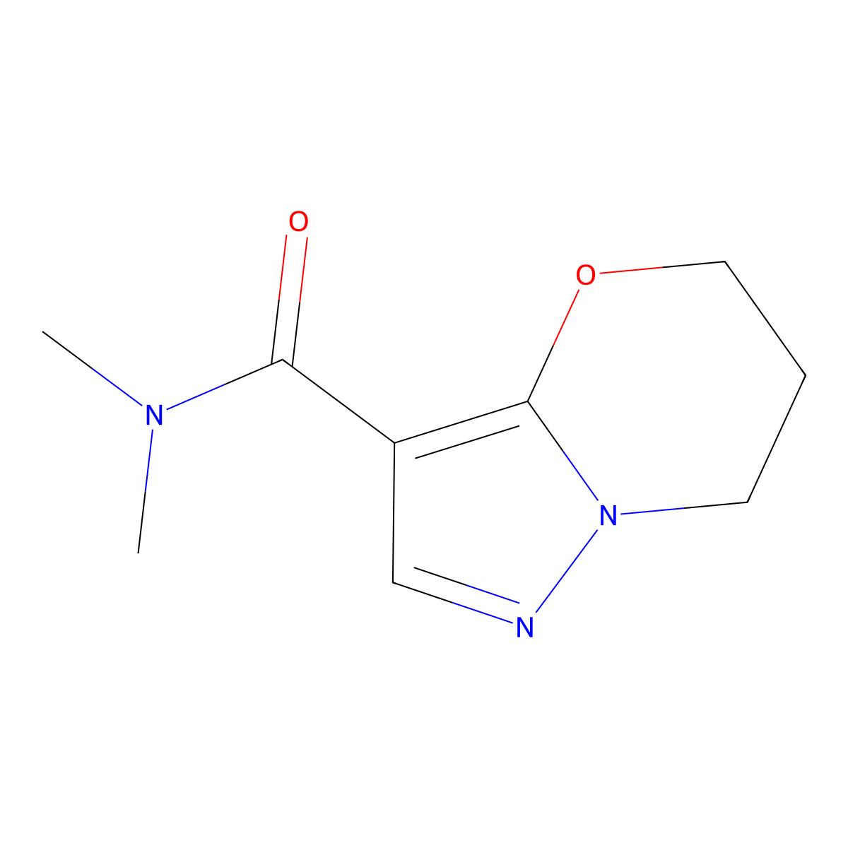 N,N-dimethyl-6,7-dihydro-5H-pyrazolo[5,1-b][1,3]oxazine-3-carboxamide molecular structure, CAS 1421458-81-2
