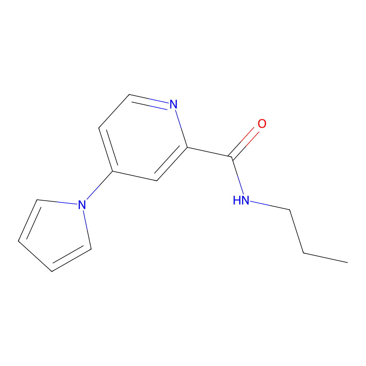 N-propyl-4-(1H-pyrrol-1-yl)picolinamide molecular structure, CAS 1421459-01-9