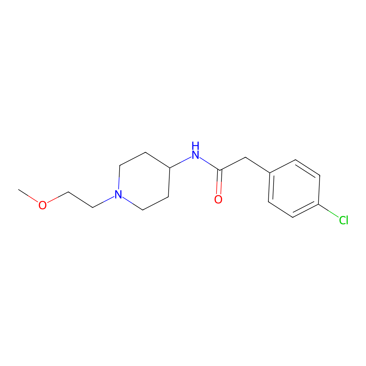 2-(4-Chlorophenyl)-N-[1-(2-methoxyethyl)piperidin-4-YL]acetamide molecular structure, CAS 1421459-02-0