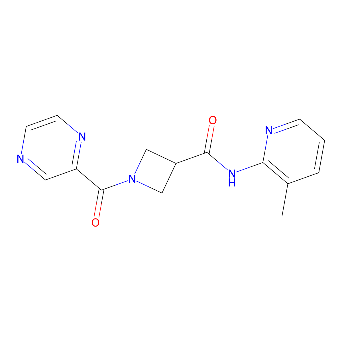 N-(3-methylpyridin-2-yl)-1-(pyrazine-2-carbonyl)azetidine-3-carboxamide molecular structure, CAS 1421459-16-6