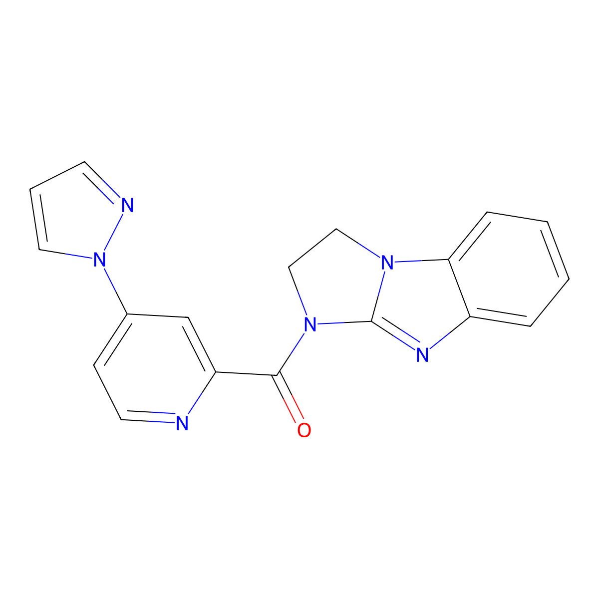 5-[4-(1H-pyrazol-1-yl)pyridine-2-carbonyl]-2,5,7-triazatricyclo[6.4.0.0^{2,6}]dodeca-1(8),6,9,11-tetraene molecular structure, CAS 1421459-26-8