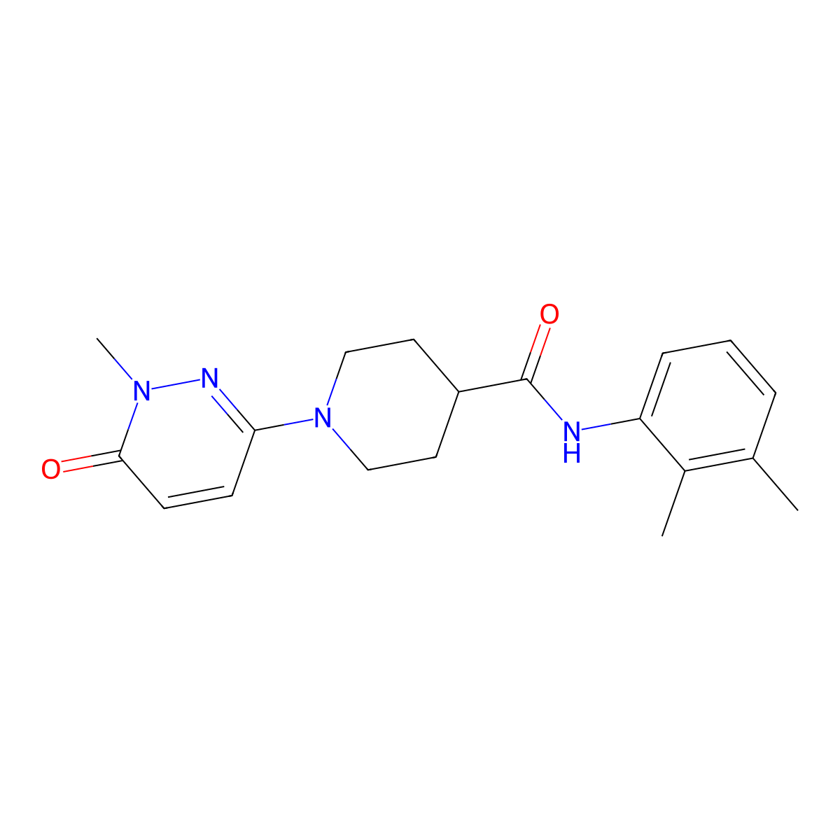 N-(2,3-dimethylphenyl)-1-(1-methyl-6-oxo-1,6-dihydropyridazin-3-yl)piperidine-4-carboxamide molecular structure, CAS 1421459-28-0