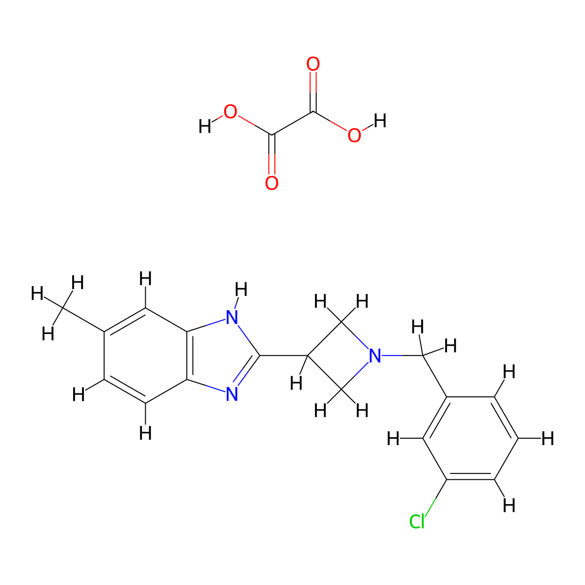 2-(1-(3-chlorobenzyl)azetidin-3-yl)-5-methyl-1H-benzo[d]imidazole oxalate molecular structure, CAS 1421459-43-9