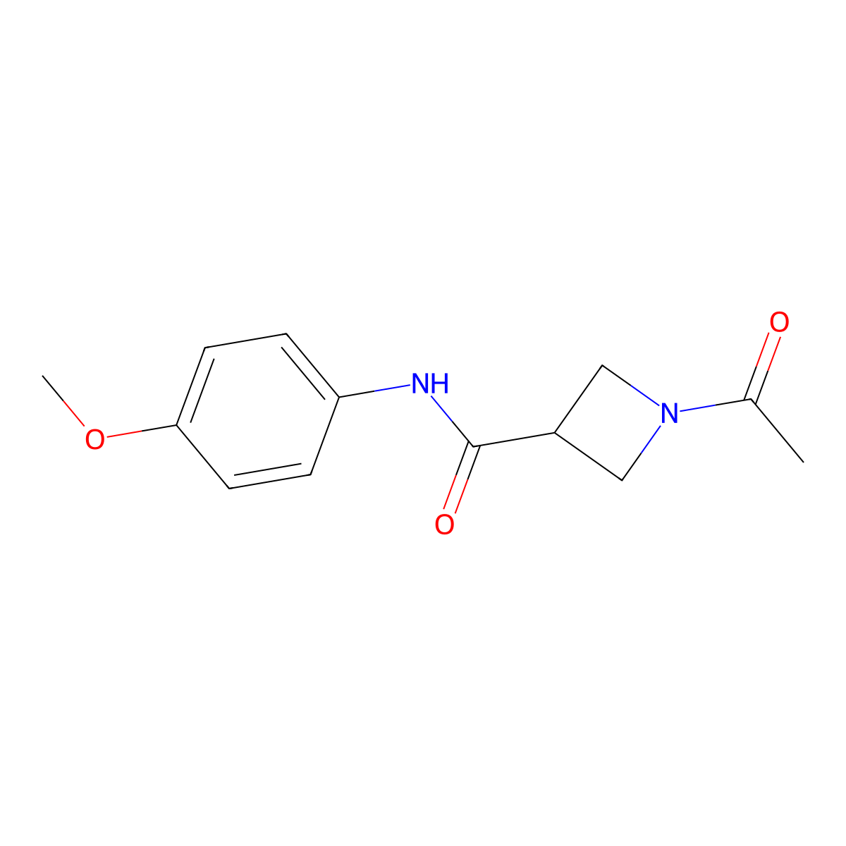 1-acetyl-N-(4-methoxyphenyl)azetidine-3-carboxamide molecular structure, CAS 1421459-46-2