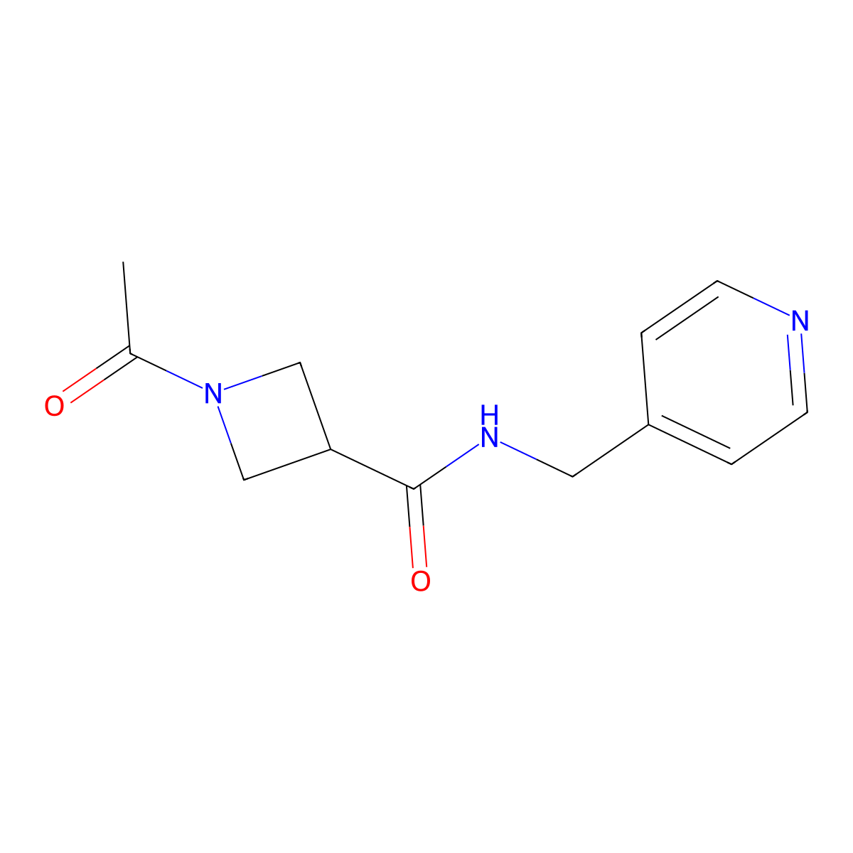 1-acetyl-N-(pyridin-4-ylmethyl)azetidine-3-carboxamide molecular structure, CAS 1421459-54-2