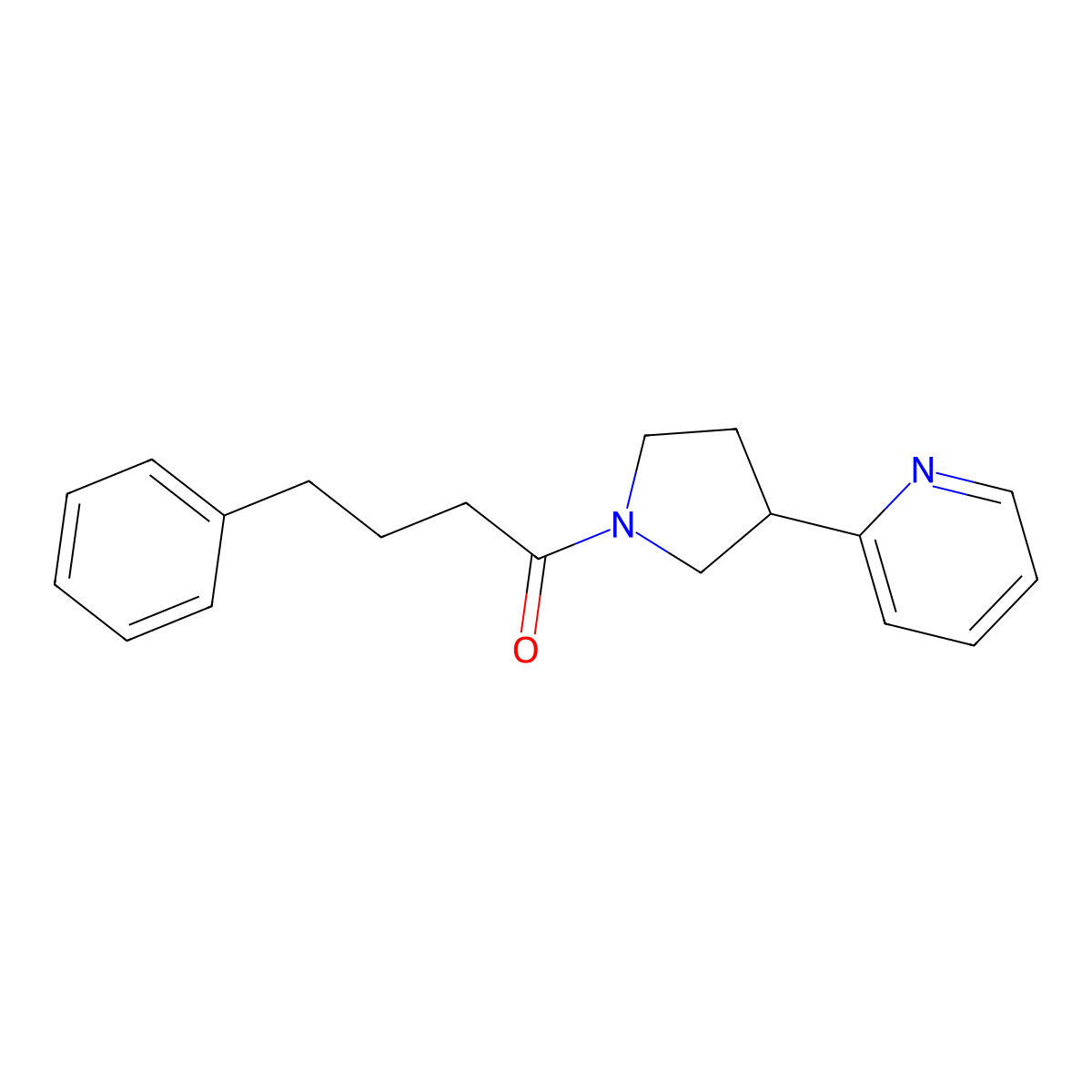 4-Phenyl-1-[3-(pyridin-2-YL)pyrrolidin-1-YL]butan-1-one molecular structure, CAS 1421459-58-6