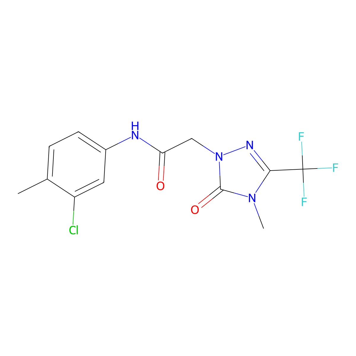 N-(3-chloro-4-methylphenyl)-2-[4-methyl-5-oxo-3-(trifluoromethyl)-4,5-dihydro-1H-1,2,4-triazol-1-yl]acetamide molecular structure, CAS 1421459-60-0