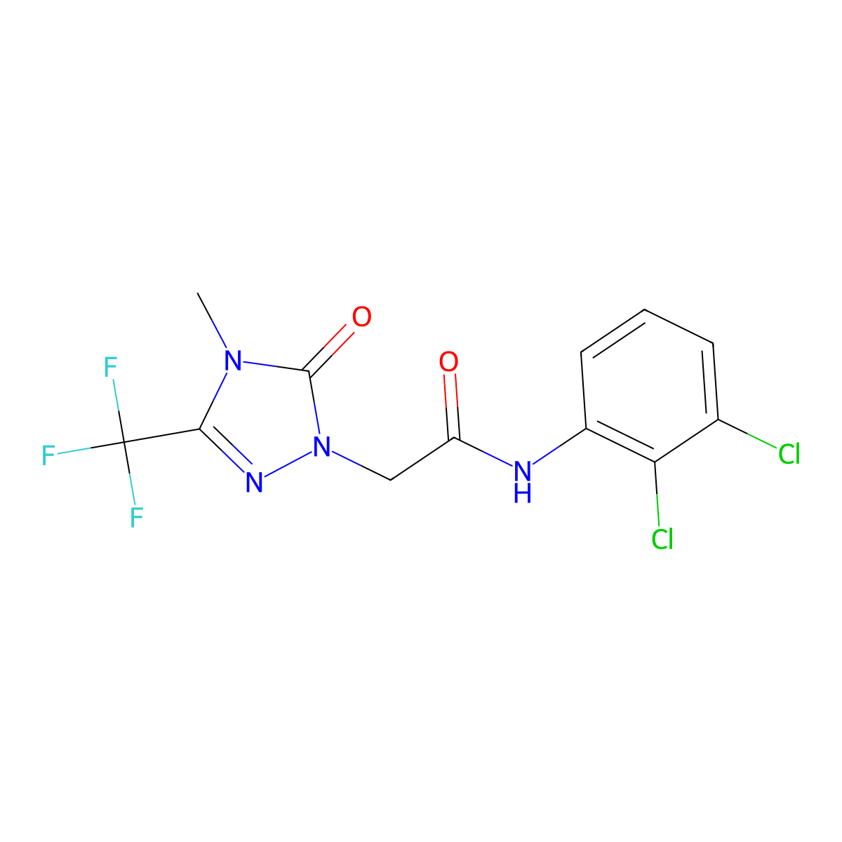 N-(2,3-dichlorophenyl)-2-[4-methyl-5-oxo-3-(trifluoromethyl)-4,5-dihydro-1H-1,2,4-triazol-1-yl]acetamide molecular structure, CAS 1421459-70-2