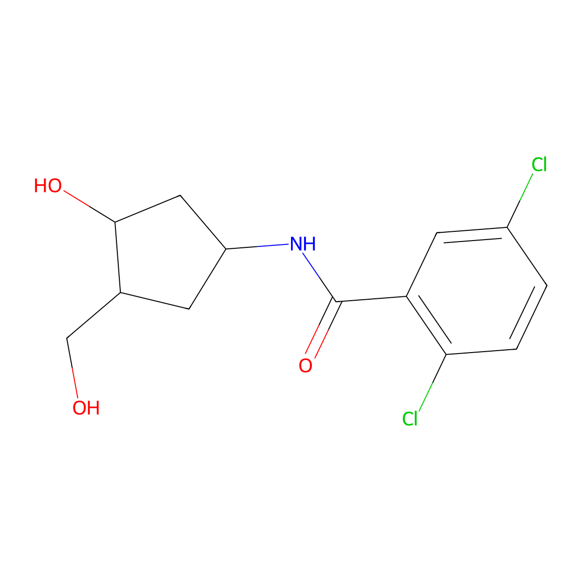 2,5-Dichloro-N-[3-hydroxy-4-(hydroxymethyl)cyclopentyl]benzamide molecular structure, CAS 1421459-76-8