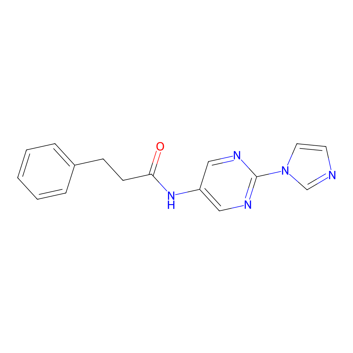 N-[2-(1H-imidazol-1-yl)pyrimidin-5-yl]-3-phenylpropanamide molecular structure, CAS 1421459-83-7