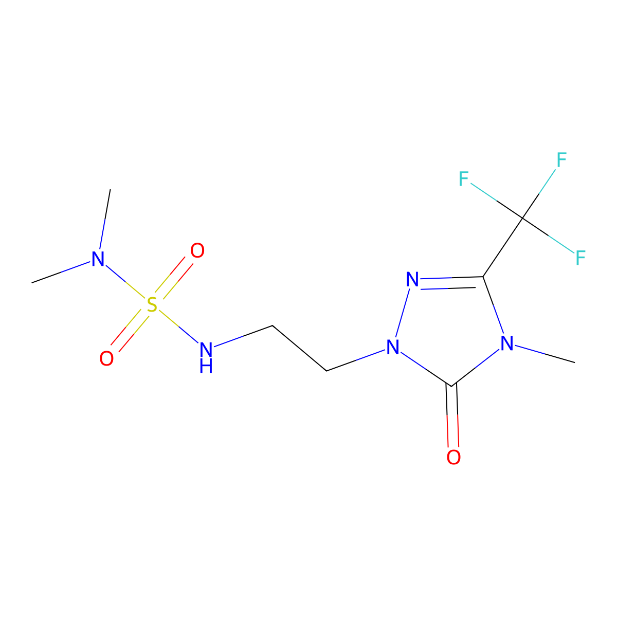 1-{2-[(dimethylsulfamoyl)amino]ethyl}-4-methyl-3-(trifluoromethyl)-4,5-dihydro-1H-1,2,4-triazol-5-one molecular structure, CAS 1421459-86-0