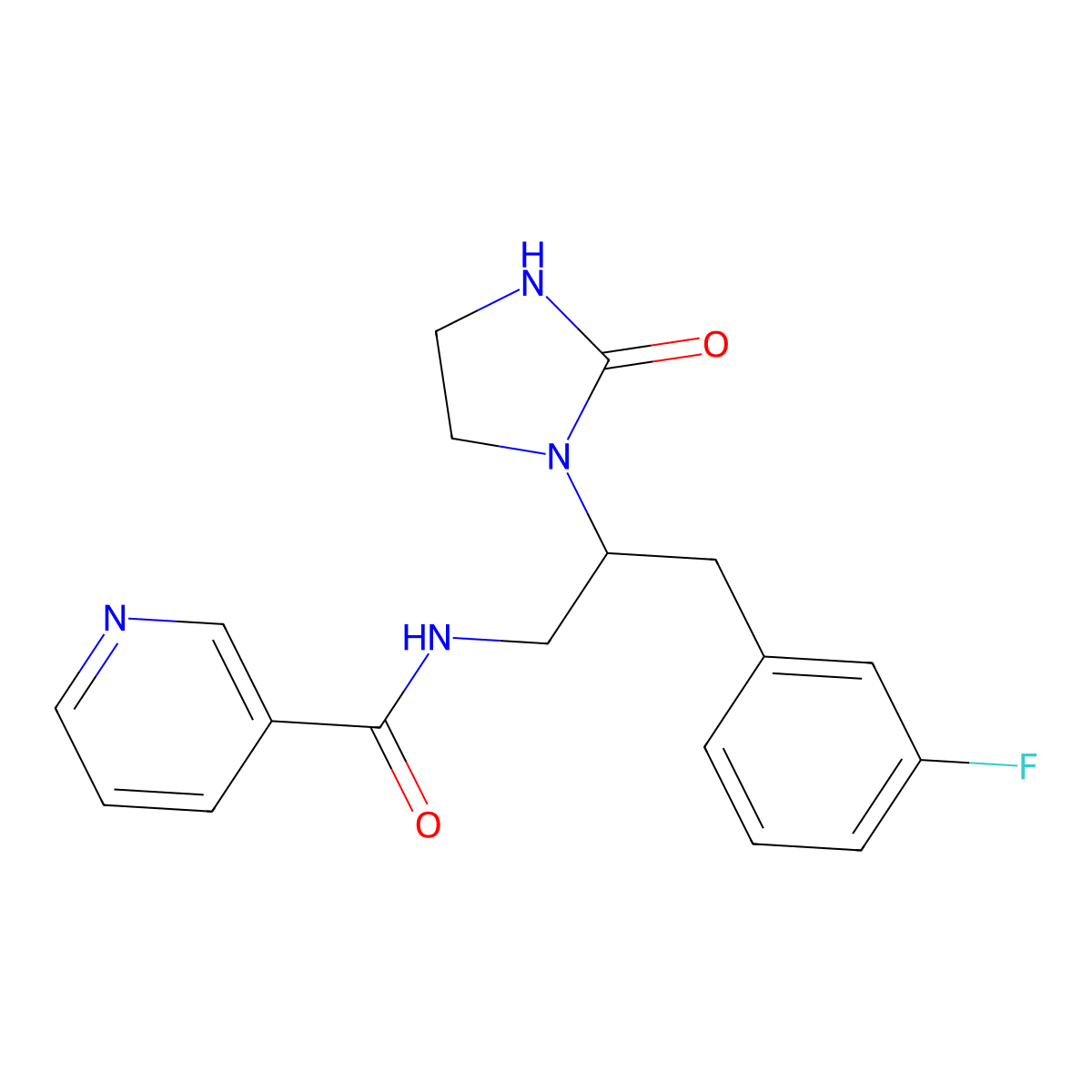 N-(3-(3-fluorophenyl)-2-(2-oxoimidazolidin-1-yl)propyl)nicotinamide molecular structure, CAS 1421459-88-2