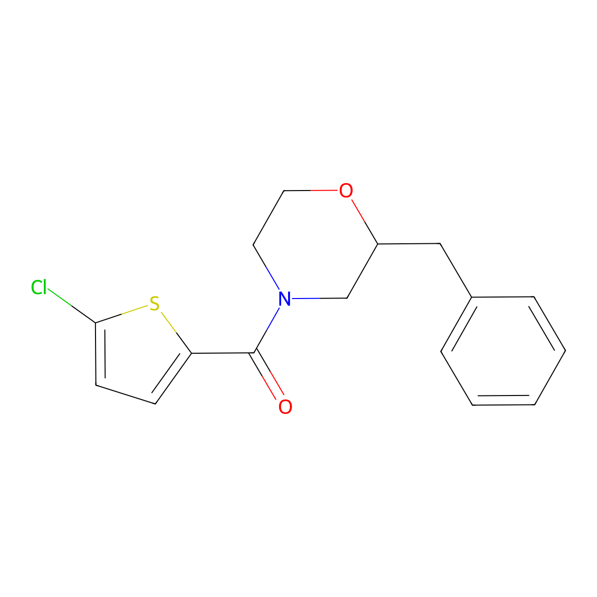 (2-Benzylmorpholino)(5-chlorothiophen-2-yl)methanone molecular structure, CAS 1421459-92-8