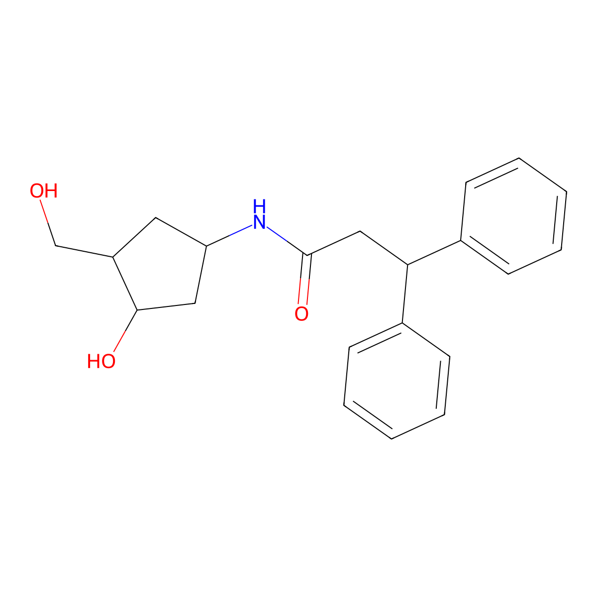 N-[3-Hydroxy-4-(hydroxymethyl)cyclopentyl]-3,3-diphenylpropanamide molecular structure, CAS 1421459-95-1