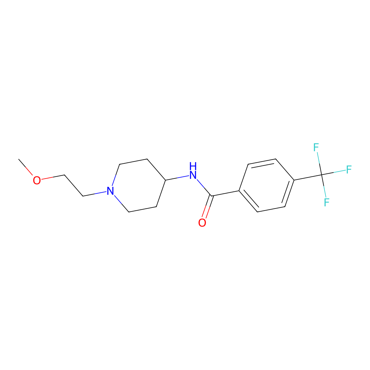 N-[1-(2-Methoxyethyl)piperidin-4-YL]-4-(trifluoromethyl)benzamide molecular structure, CAS 1421460-06-1