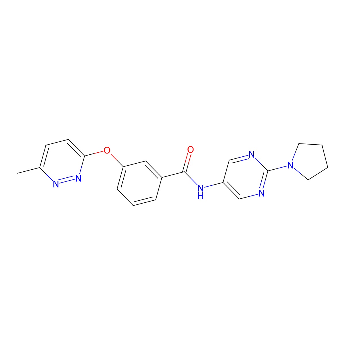 3-[(6-Methylpyridazin-3-YL)oxy]-N-[2-(pyrrolidin-1-YL)pyrimidin-5-YL]benzamide molecular structure, CAS 1421460-15-2