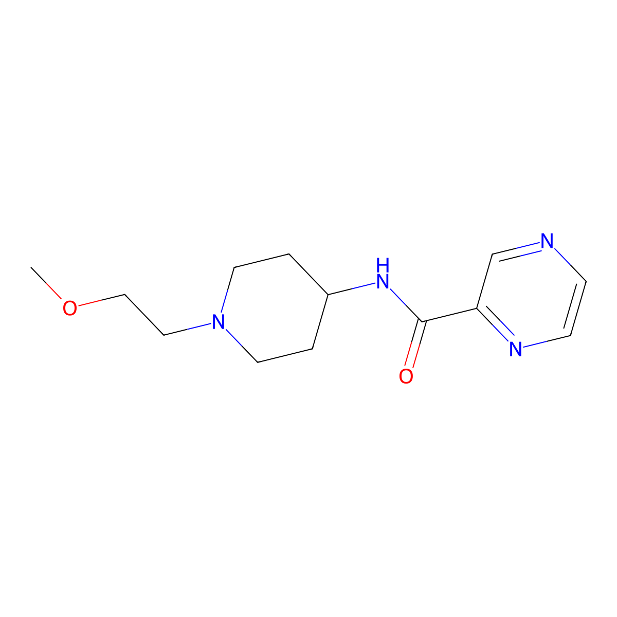 N-[1-(2-Methoxyethyl)piperidin-4-YL]pyrazine-2-carboxamide molecular structure, CAS 1421460-19-6