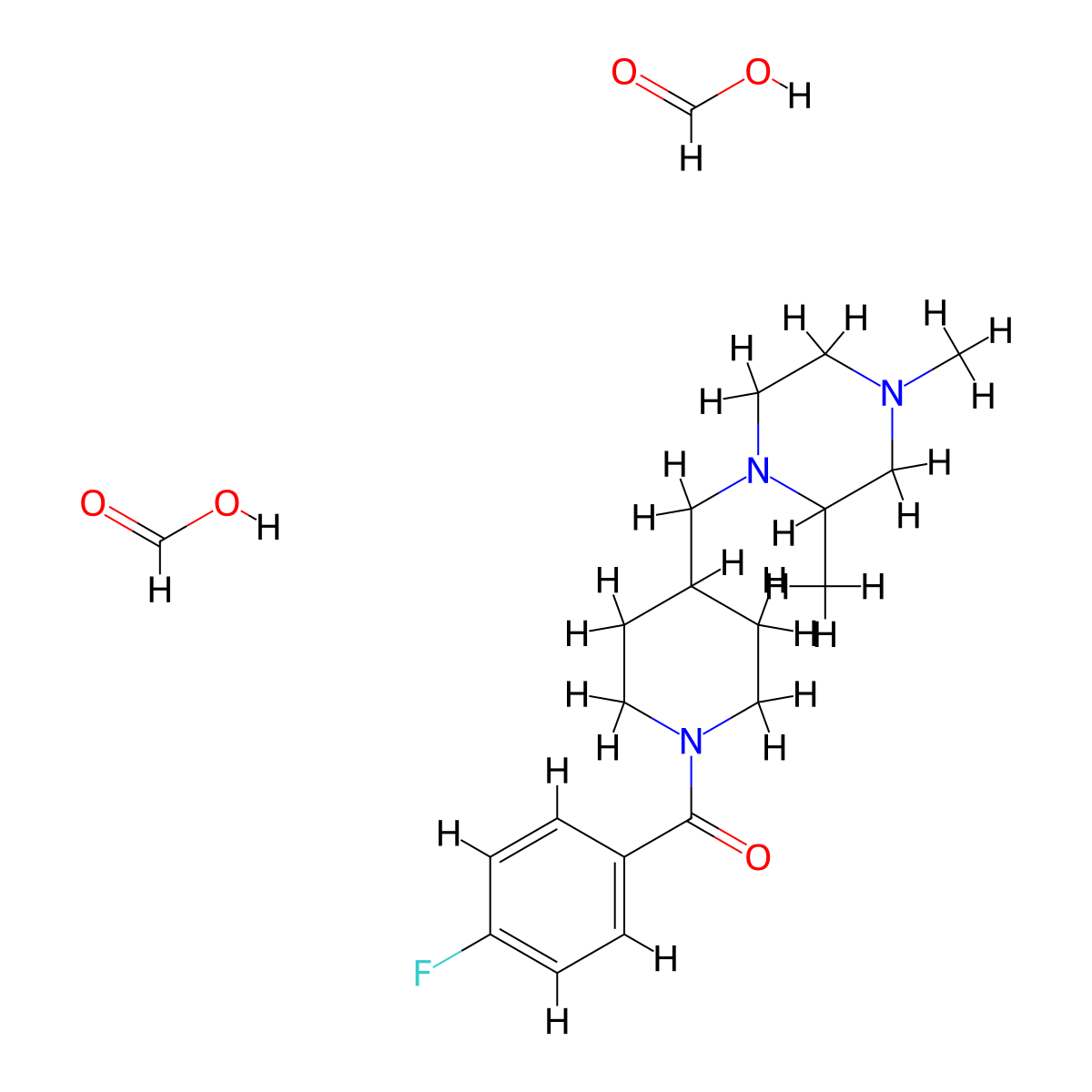 (4-((2,4-Dimethylpiperazin-1-yl)methyl)piperidin-1-yl)(4-fluorophenyl)methanone diformate molecular structure, CAS 1421461-61-1