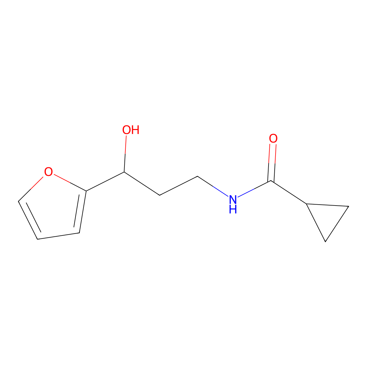 N-[3-(Furan-2-YL)-3-hydroxypropyl]cyclopropanecarboxamide molecular structure, CAS 1421461-63-3