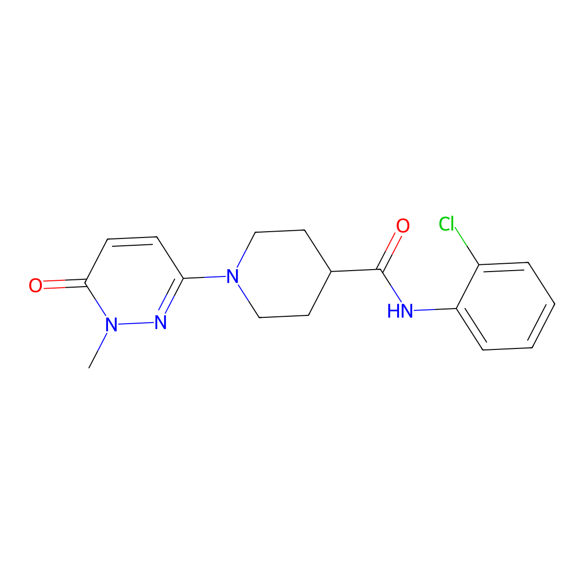 N-(2-chlorophenyl)-1-(1-methyl-6-oxo-1,6-dihydropyridazin-3-yl)piperidine-4-carboxamide molecular structure, CAS 1421461-68-8