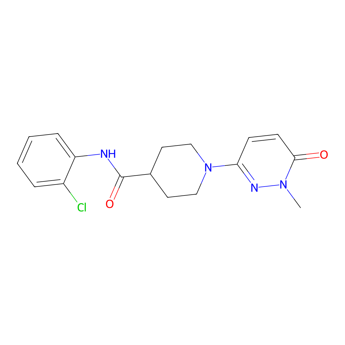 N-(2-chlorophenyl)-1-(1-methyl-6-oxo-1,6-dihydropyridazin-3-yl)piperidine-4-carboxamide molecular structure, CAS 1421461-68-8