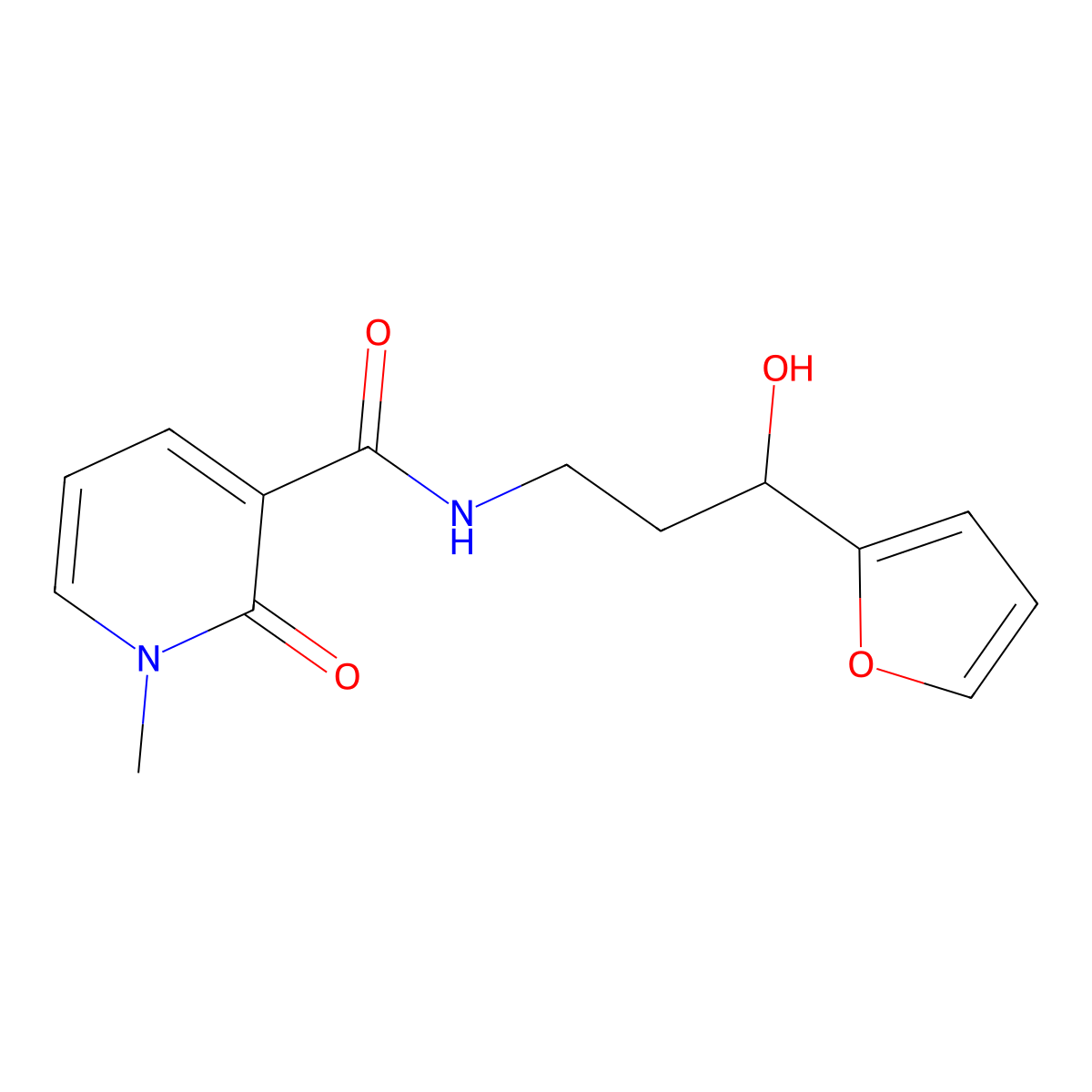 N-[3-(furan-2-yl)-3-hydroxypropyl]-1-methyl-2-oxo-1,2-dihydropyridine-3-carboxamide molecular structure, CAS 1421461-69-9