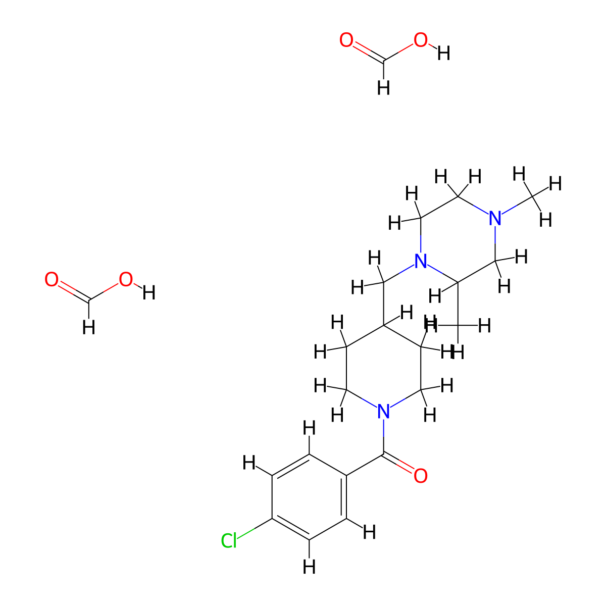 (4-Chlorophenyl)(4-((2,4-dimethylpiperazin-1-yl)methyl)piperidin-1-yl)methanone diformate molecular structure, CAS 1421461-72-4