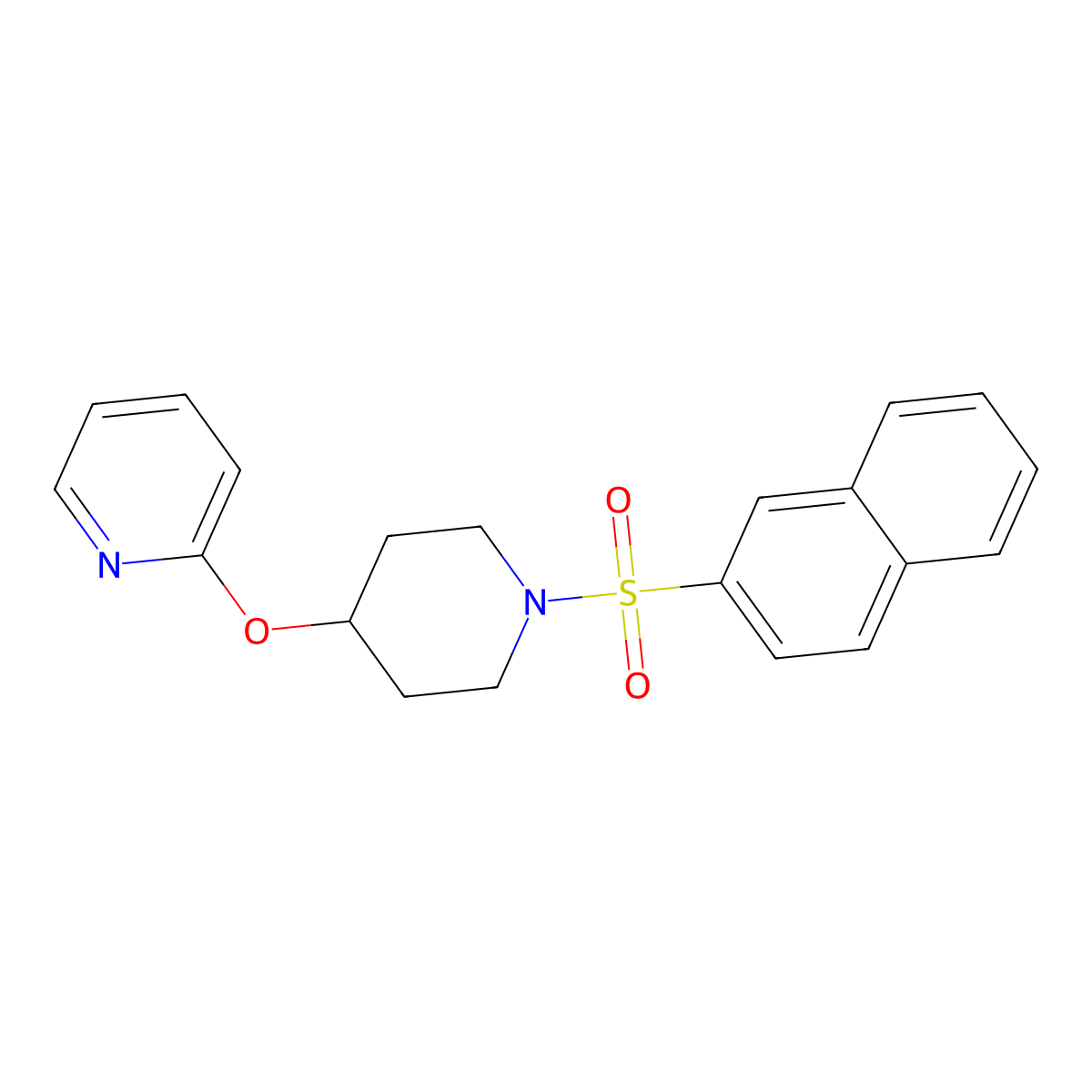 2-((1-(Naphthalen-2-ylsulfonyl)piperidin-4-yl)oxy)pyridine molecular structure, CAS 1421461-73-5