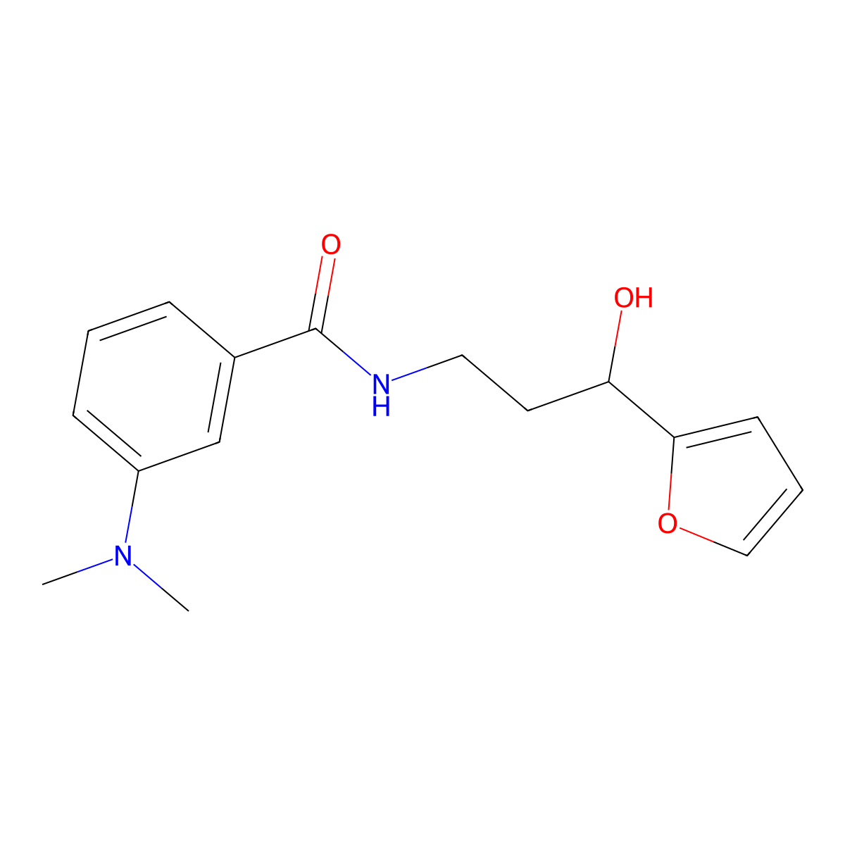 3-(Dimethylamino)-N-[3-(furan-2-YL)-3-hydroxypropyl]benzamide molecular structure, CAS 1421461-76-8