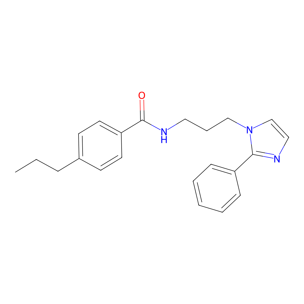 N-[3-(2-phenyl-1H-imidazol-1-yl)propyl]-4-propylbenzamide molecular structure, CAS 1421461-77-9