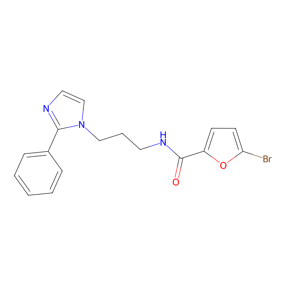 5-bromo-N-(3-(2-phenyl-1H-imidazol-1-yl)propyl)furan-2-carboxamide molecular structure, CAS 1421461-83-7