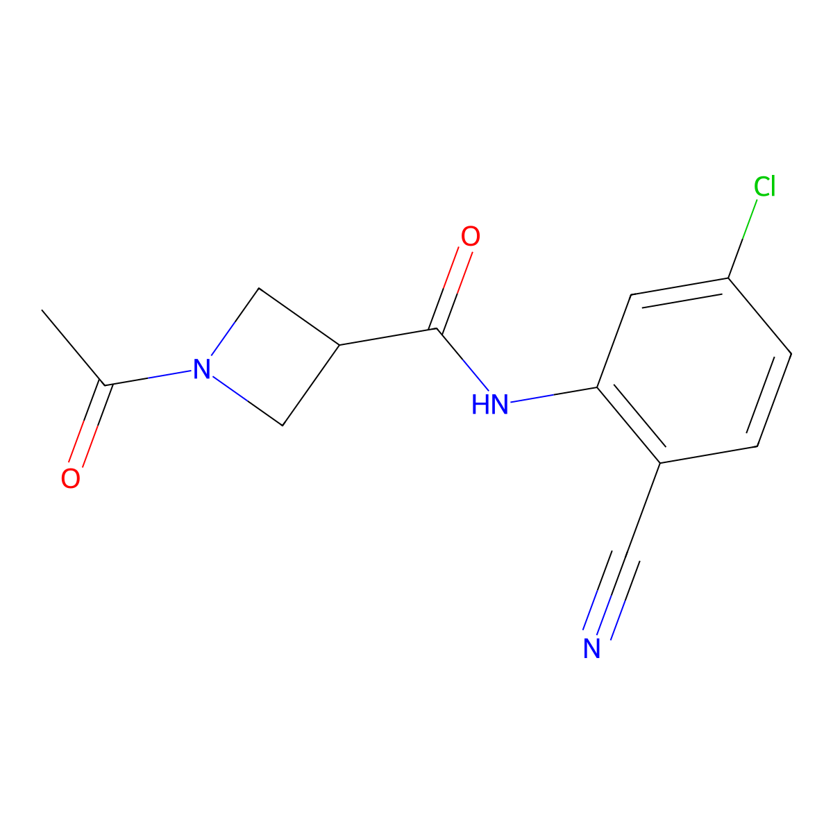 1-acetyl-N-(5-chloro-2-cyanophenyl)azetidine-3-carboxamide molecular structure, CAS 1421461-87-1