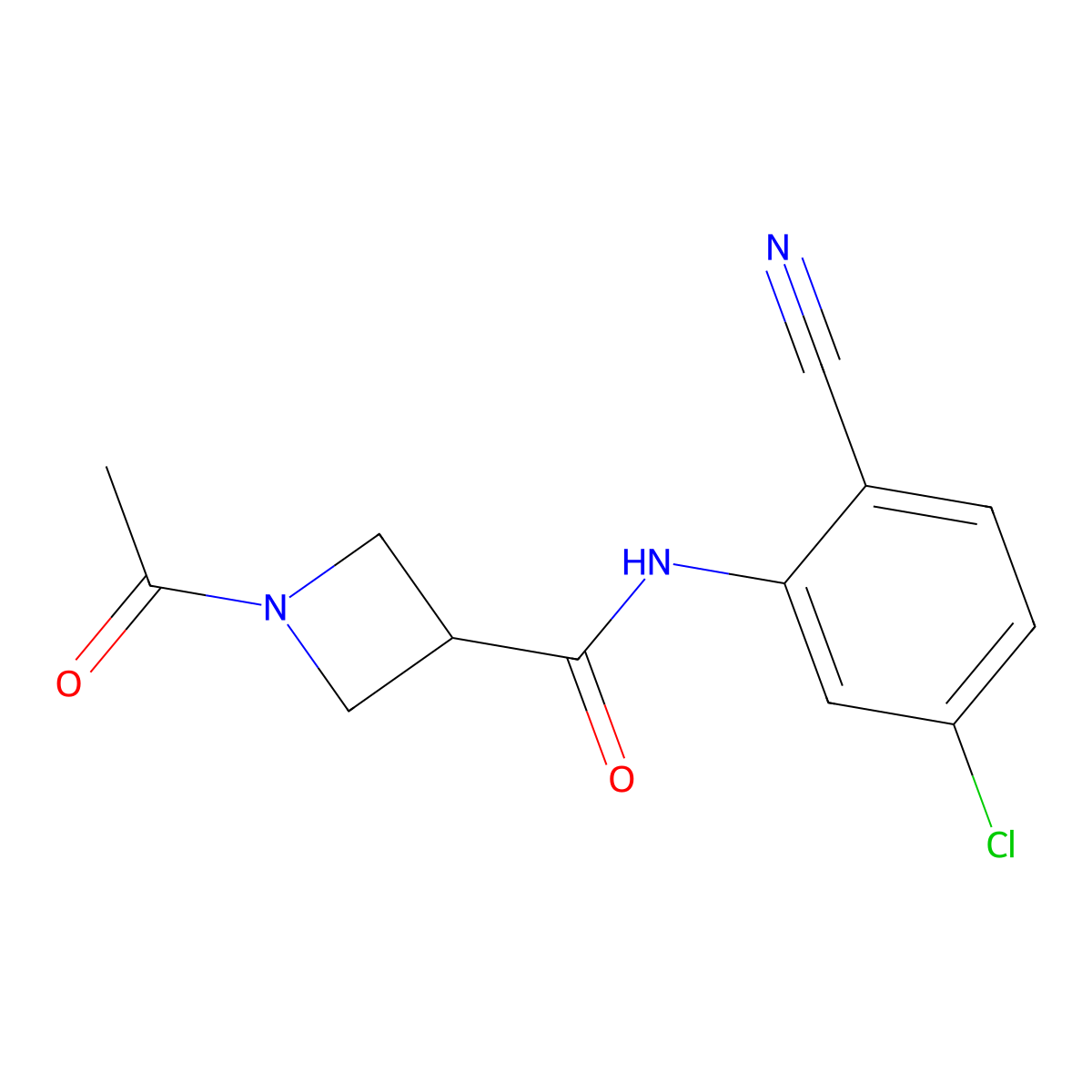 1-acetyl-N-(5-chloro-2-cyanophenyl)azetidine-3-carboxamide molecular structure, CAS 1421461-87-1