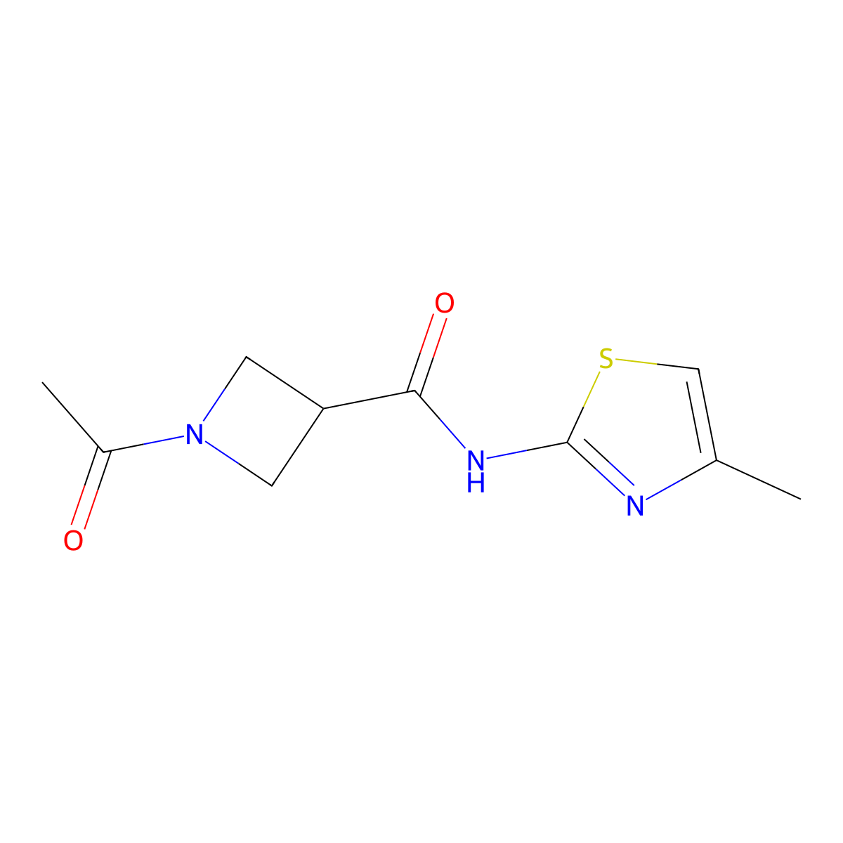 1-acetyl-N-(4-methylthiazol-2-yl)azetidine-3-carboxamide molecular structure, CAS 1421461-94-0
