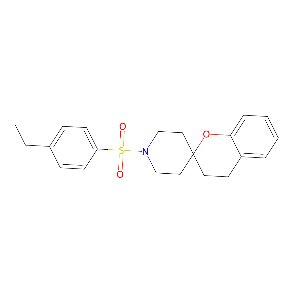 1'-(4-Ethylbenzenesulfonyl)-3,4-dihydrospiro[1-benzopyran-2,4'-piperidine] molecular structure, CAS 1421461-95-1