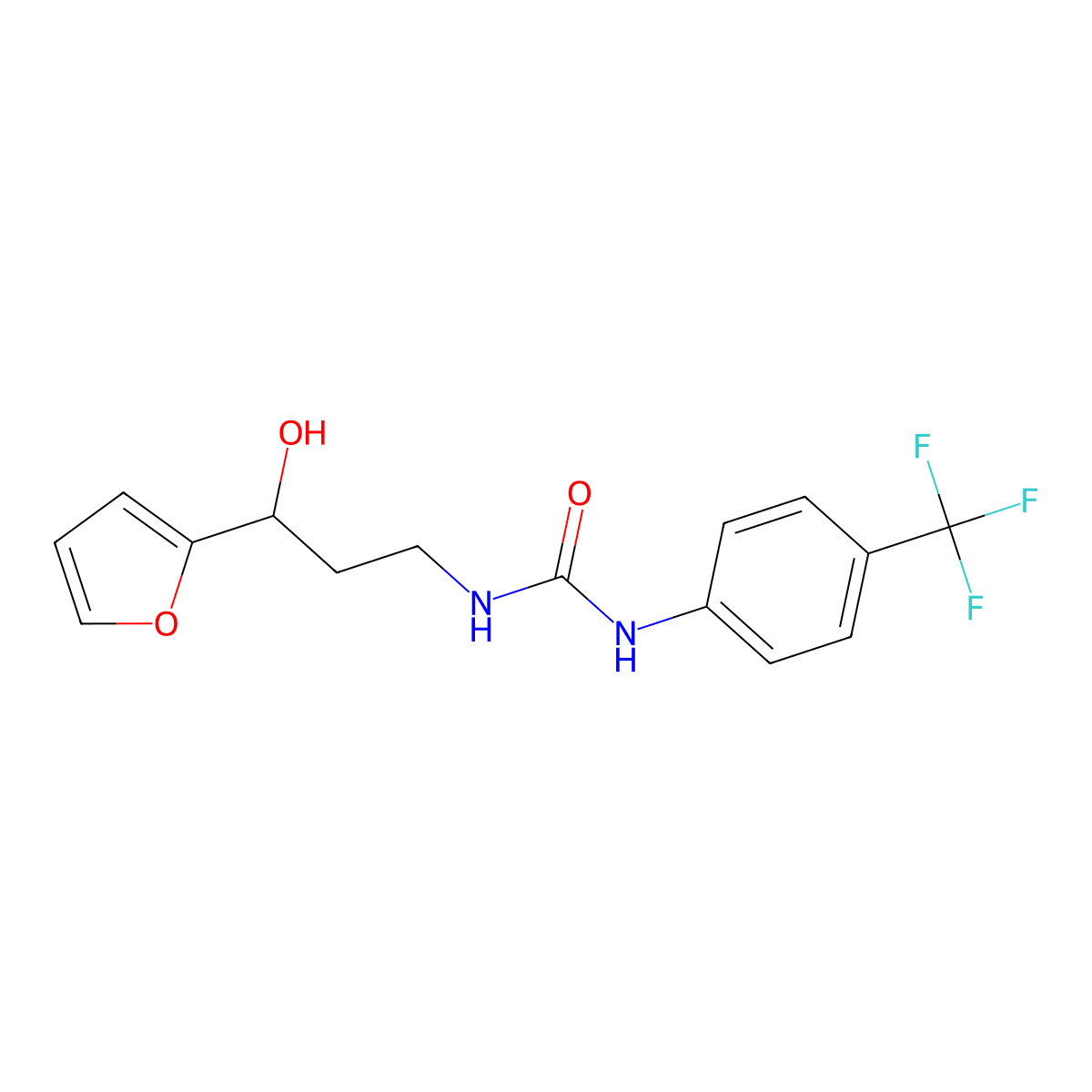 1-(3-(Furan-2-yl)-3-hydroxypropyl)-3-(4-(trifluoromethyl)phenyl)urea molecular structure, CAS 1421461-96-2